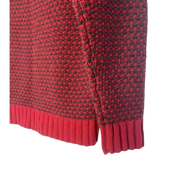 Woolrich Full Zip Lambs Wool Knit Sweater Jacket Red & Gray Small Casual Cozy - Picture 4 of 9